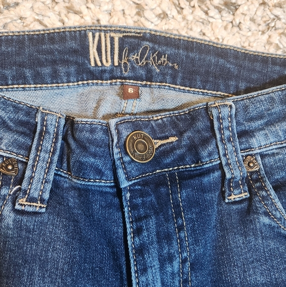 Kut from the Kloth Catherine Boyfriend Raw Hem Ankle Jeans Denim Mid Rise Sz 6 - Picture 6 of 14